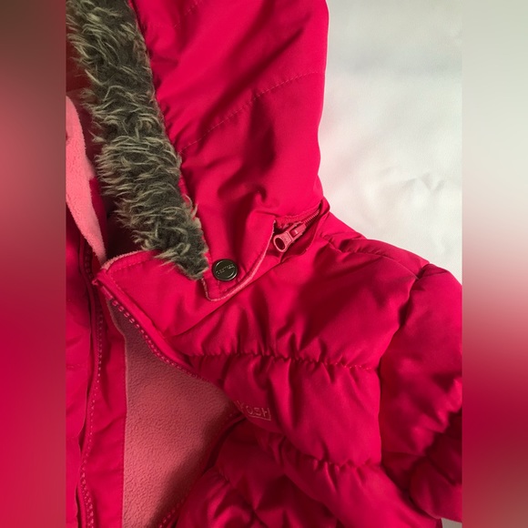 OshKosh B’Gosh Cozy Quilted Faux Fur Hooded Parka Jacket, 4T, luscious pink - Picture 6 of 8